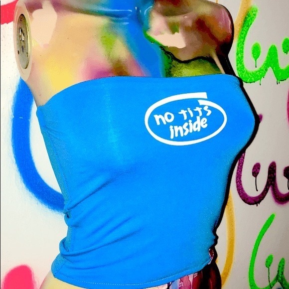 OMIGHTY Blue No Tits Inside Intel Tube Top - Picture 1 of 5